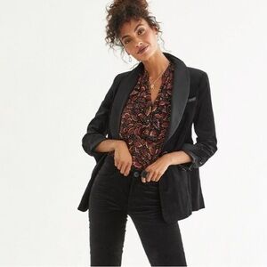 Cabi 4060 Gala Jacket black velvet formal blazer suit women's size small